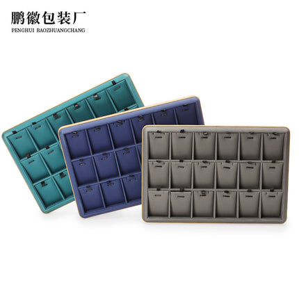Counter Leather Jewelry Tray High-End Jade Pendant Tray Ring Storage Tray Jewelry Display Stand Live Broadcast Props