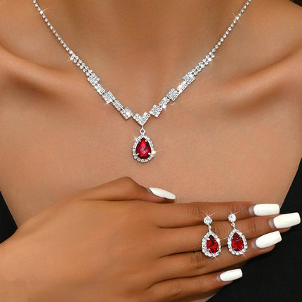 Factory Direct Approval Fashion Wedding Wedding Photography Accessories Earrings Necklace Bracelet Set Combination Multiple Choice