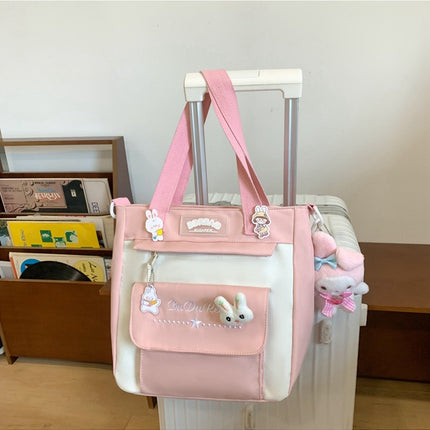 Student Bag Junior High School Student High School Student Backpack Large Capacity Nylon Breathable Comfortable Women's Backpack Canvas Bag
