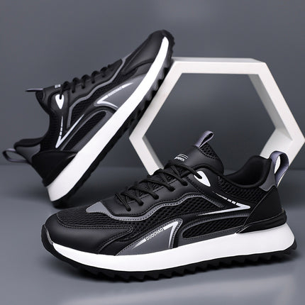 Men's Shoes 2025 New Trend Height Increasing Breathable Sneakers Plaid Mesh Running Casual Shoes Sports