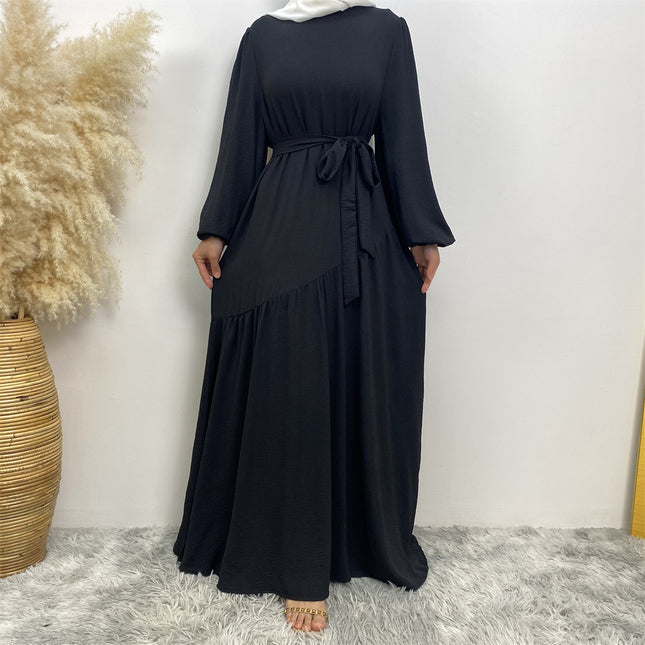 Aliexpress Ebay Amazon Hot-Selling Fashion Women's Solid Color Patchwork Flared Dress 6738