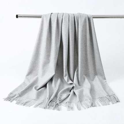 Wool Scarf Shawl High-End Versatile Cashmere Scarf Women's Winter 2025 New Men's Solid Color Scarf Wholesale