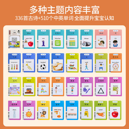 Children's Card Early Education Machine Sound Learning Educational Toys Enlightenment Card Inserter Tang Poetry Song Poetry Chinese English