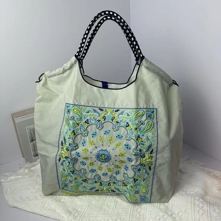 ball chain Japanese high quality eco-friendly shopping bag embroidered hand canvas bag nylon shopping bag