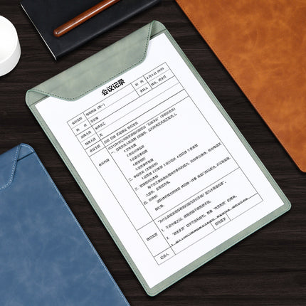 A6 document splint business office meeting leather writing pad manager magnetic folder logo signature board