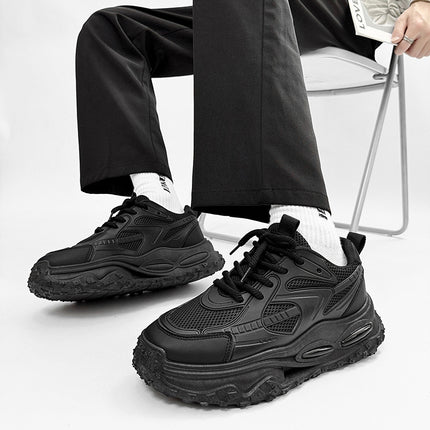 New Spring Dad Shoes Versatile Men's Casual Running Sneakers Breathable Lightweight Thick-Soled Height-Increasing Trendy Shoes