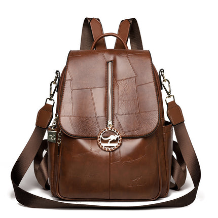 Women's Backpack 2025 New Women's Backpack Fashionable and Versatile Splicing Large Capacity Trendyy Casual Travel Bag