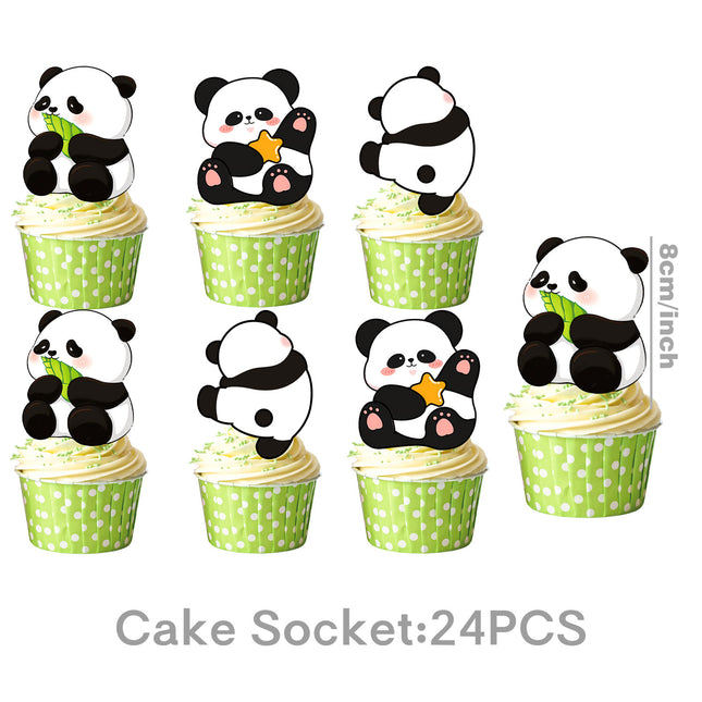 Cute Panda Theme Birthday Party Supplies Tableware Paper Plates Paper Towels Tablecloth Decoration Flag Tablecloth Hanging Swivel Plug-In Row