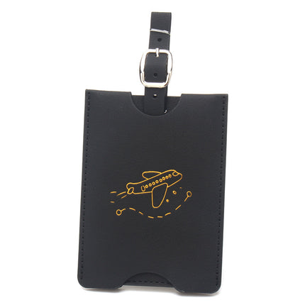 Rfid Anti-Magnetic Airplane Passport Holder Leather Luggage Tag Set Hidden Luggage Identification Card Holder Cross-Border In-Stock