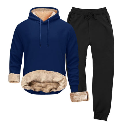 AliExpress cross-border autumn and winter new fleece-lined hooded sweater suit Europe and the United States leisure pullover hoodie foreign trade men's clothing