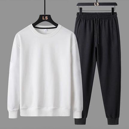 Spring and Autumn Men's Casual Sports suit Jacket Pants Crewneck Sweatshirt Long Sleeve Pants Sports suit Set