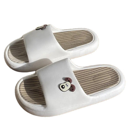 2025 New Style Slippers for Women Summer Outer Wear Cartoon Outer Wear Non-Slip Wear-Resistant Flat Bottom Heightening Home Couple Slippers for Women