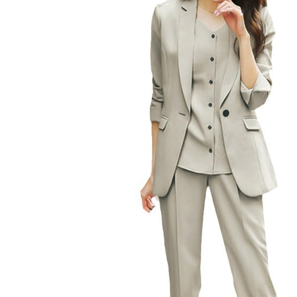 Suit Set 2026 Summer Thin Style Petite Casual Vest Suit Casual Pants Professional Suit Three-Piece Set