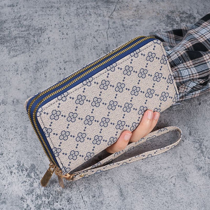 Support Cross-Border Labeling, Fashionable and Simple Women's Wallet, Large-Capacity Card Holder, Multi-Functional Clutch Bag, Double Zipper Wallet