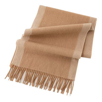 100% Wool Satin Double Face Towel Women Elegant Wool Scarf Simple All-match Warm Cold-proof Shawl