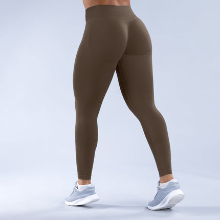 DFYNE Cross-border Explosions Seamless High-elastic Yoga Pants Quick-drying Running Hip-lifting Peach Fitness Pants Sports Yoga Pants