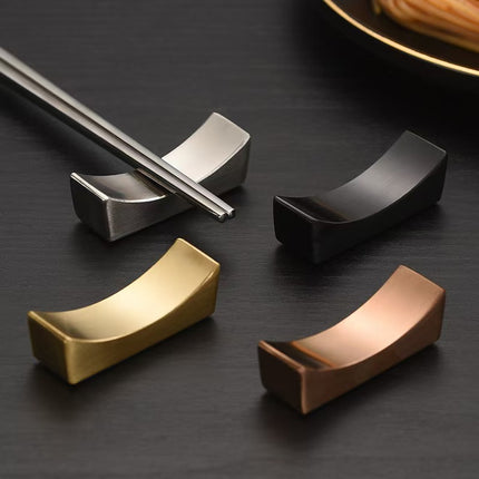 Cross-border Stainless Steel Chopsticks Rack Chopsticks Holder Chopsticks Pillow Public Chopsticks Holder Hotel Dining Table Set-up Table Yuan-shaped Tableware Chopsticks Holder