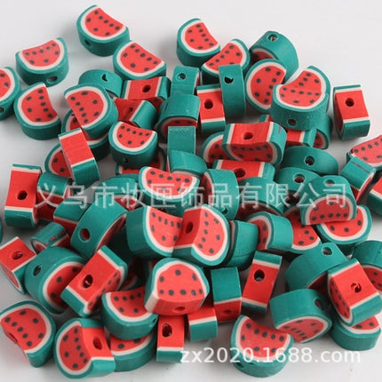 100 a pack of cross-border fruit soft pottery loose beads clay beads diy Amazon material bag accessories mobile phone