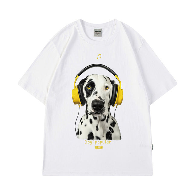 Cross-Border Short-Sleeved T-Shirts for Boys and Girls Hong Kong Style Casual Cartoon Hip-Hop Pet Dog Tops Summer Half-Sleeved Versatile Tops