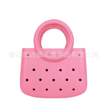 The Latest Popular Eva Pure Color DIY Hole Bag Waterproof Cosmetics Bag Vegetable Basket Beach Bag Fashionable Cut Out Travel