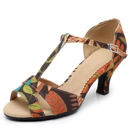 Professional Latin Dance Shoes High Heeled Dance Shoes Soft Sole Outdoor Dance Sandals Square Dance Shoes Performance