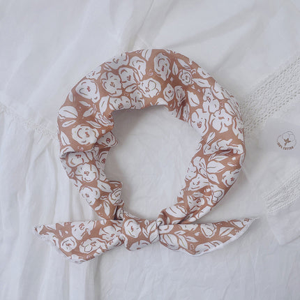 New 58x58cm% cotton small square scarf women's small floral scarf hair band Korean style Net red scarf decoration