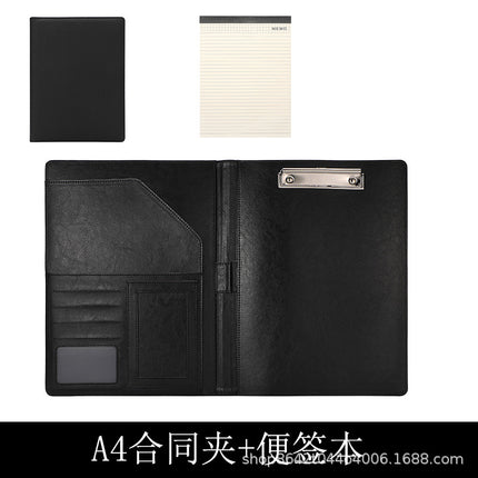 A4 Folder Calculator Multifunctional Leather Document Folder Office Contract Folder with Manager Folder Storage