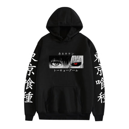 Cross-border new Tokyo cartoon print casual loose black hoodie men's and women's fashion hoodie