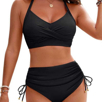 Split swimsuit 2025 new European and American cross-border sexy high waist bikini suit Amazon bikini swimsuit