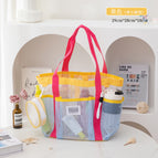 Yellow - large mesh cosmetic bag 