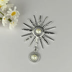 Silver sunflower white pearl