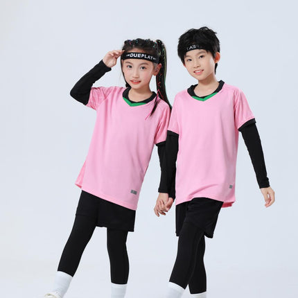 Football Uniform Set with Printed Numbers for Male and Female Students Badminton Training Uniforms Adult Game Team Uniforms Kindergarten Class Uniforms