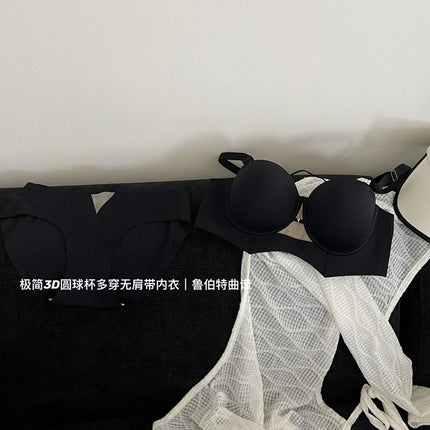 Cross-border neck lingerie women's 2024 new explosion small chest gathered to show the big autumn and winter seamless breast sexy bra