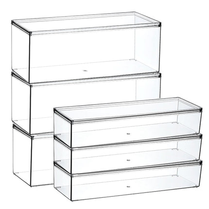 Stackable drawer storage box desktop stationery cosmetic partition box transparent acrylic right angle compartment finishing box
