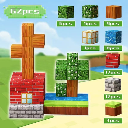 Cross-border My Magnetic Cube World Magnetic Suction Stone Building Blocks Children's Gift Educational Assembled Boy's Toy Interactive