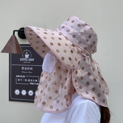 Summer Tea-Picking Sun Protection Hat, Sun Hat for Women, Anti-Uv Hat, Face Mask, Breathable Sun Protection for Cycling and Working