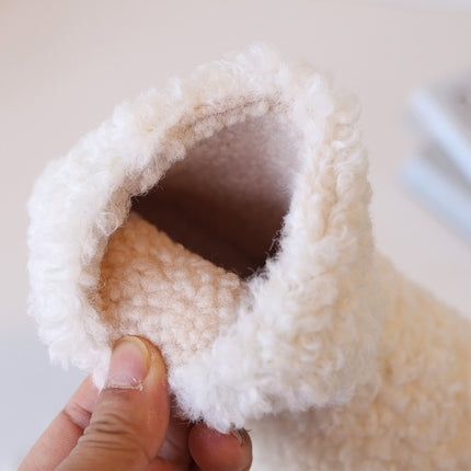 Cross-Border Customized Dropshipping Loop Velvet Girls' Boots 2025 Winter Korean Style Sleeve Shoes Baby Fur Boots Soft Sole Non-Slip
