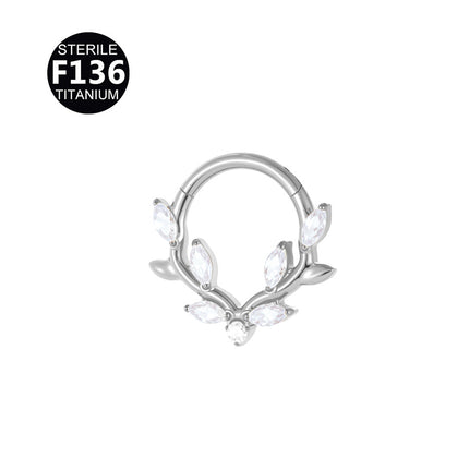 2024 new G23 titanium alloy tassel nose ring ear bone ring carved nose ring explosion puncture jewelry