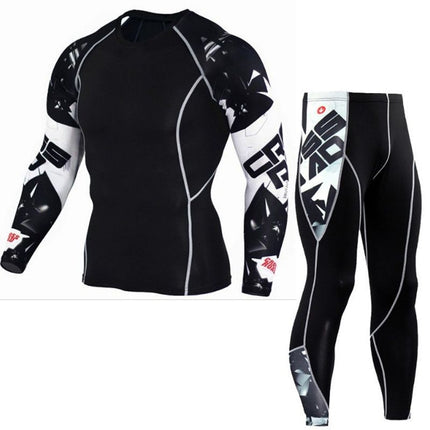 Men's Sportswear Sweat-Wicking Running Marathon Tight-Fitting Suit Quick-Drying High-Elastic Two, Three, or Four-Piece Set Wholesale Trade