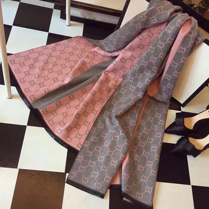 Autumn and Winter New Scarf Women's All-match European and American Style Shawl Letter Cashmere Double-sided Warm Korean Style Scarf