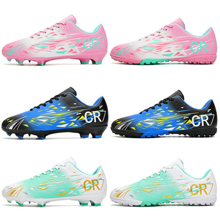 Cross-Border Cr7 Football Shoes Tf Broken Spikes Artificial Turf Ag Spike Leather Football Shoes for Men, Women, Kidsren, Teenagers and Students Training Shoes