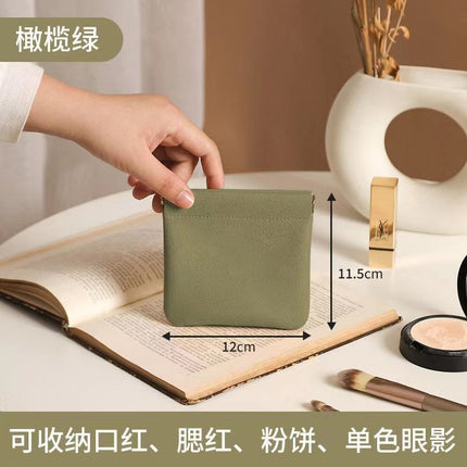 Automatic closing shrapnel storage bag cosmetic bag portable small sundry bag inner bag mouth red envelope inner storage small bag