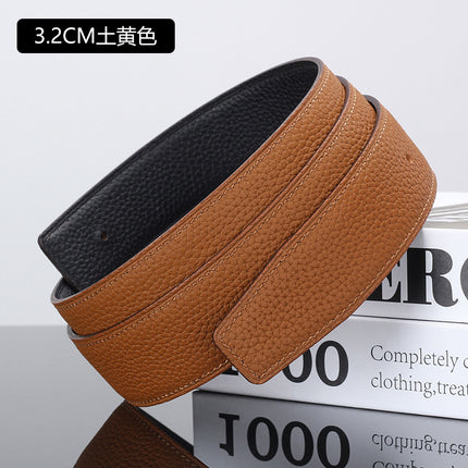 Guangzhou belt manufacturers spot wholesale headless layer cowhide smooth buckle leather pure cowhide pants belt does not take the lead