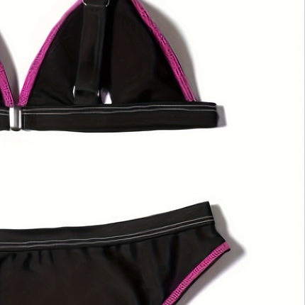 Billion Swimming 2024 European and American New Sexy Sleeveless Stitching Swimsuit Swimsuit Women's Bikini suit