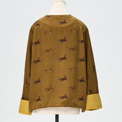 [Four Seasons Green] Silk Xiangyun Yarn Satin Jacquard New Chinese Coat Spring New Mulberry Silk Heavy Top
