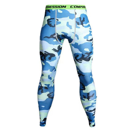 Sports Fitness trousers men's tight quick-drying leggings spring and autumn sports training basketball compression pants new printed pants