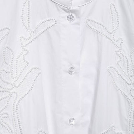 Cross-Border New Product 2025 European and American Style Women's Clothing Export Wholesale Zr Spot Embroidered Cotton Shirt