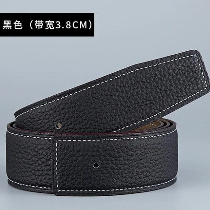 Guangzhou belt manufacturers spot wholesale headless layer cowhide smooth buckle leather pure cowhide pants belt does not take the lead