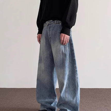 Jeans Men's Spring and Autumn New American Style Retro Mop Pants Loose Straight High Street Trendy Brand All-match Casual Pants