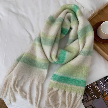 Atmospheric Imitation Cashmere Plaid Scarf for Women in Winter Thickened Warm Scarf for Students Versatile Scarf Live Broadcast Hot Cross-Border